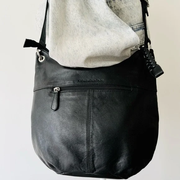 Stone Mountain Black Leather  Crossbody Bag - Picture 4 of 15